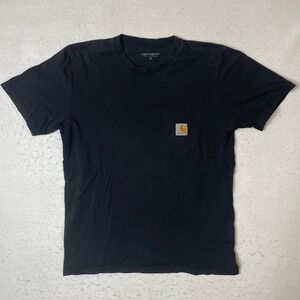 Carhartt Work in Progress Mens Small Black Short Sleeve Pocket‎ T Shirt Cotton
